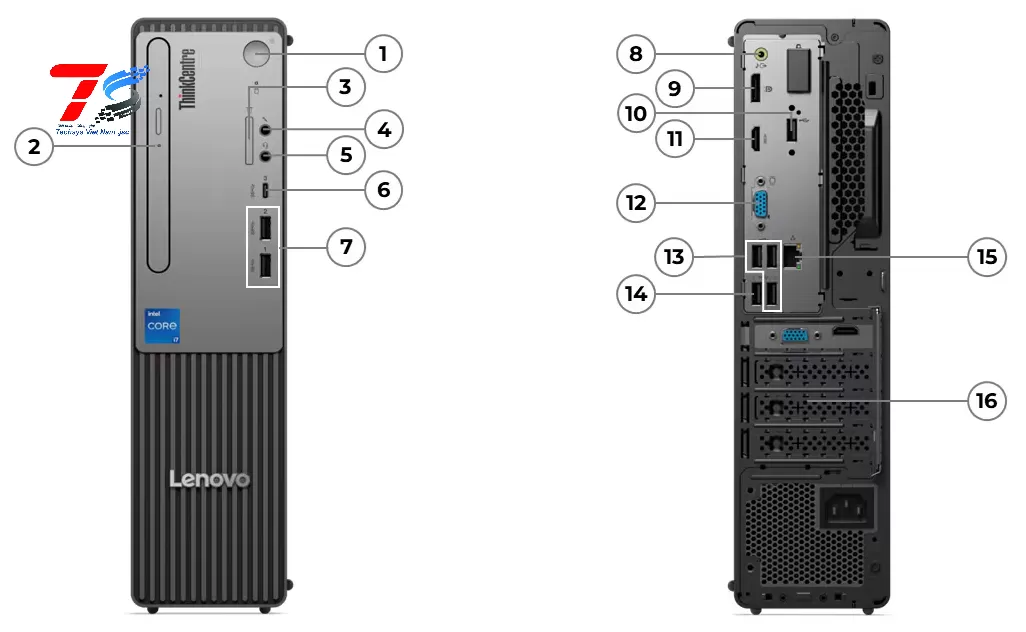 Máy tính để bàn Lenovo ThinkCentre Neo 50s Gen 5-12XF001VVA ( i5-13400/8GD5/512GSSD/No OS/1Y Pre )